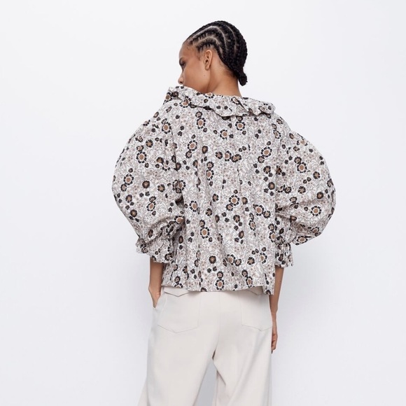 ZARA Ruffled Print Top - Picture 5 of 6